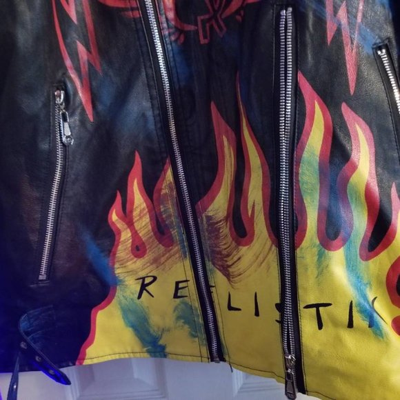 Real Sweet Reelistik mens flame skull  jacket - Picture 2 of 8